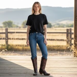 CORRAL Leather Snip Toe Western Cowgirl
Boots 688856 Brown US9